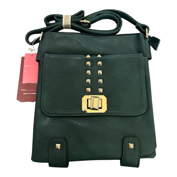 MIRA Collection Mint Green Studded Crossbody Bag - Picture 7 of 7